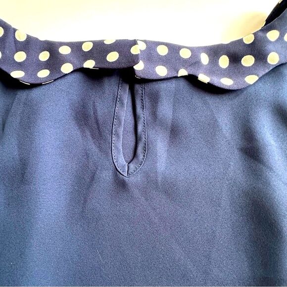 Disney Minnie Mouse Collection SZ S Sleeveless Blouse Top Blue LC Lauren Conrad - Picture 8 of 9